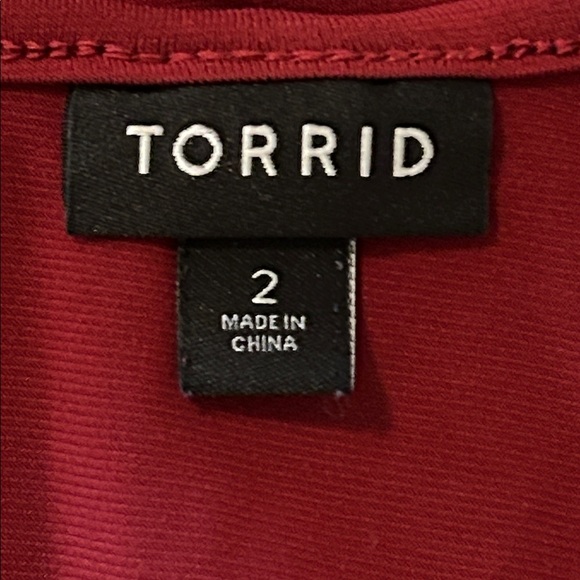 Torrid Babydoll Peplum Tunic Dress V-Neck Burgundy Maroon Red Size 2X - Picture 2 of 6